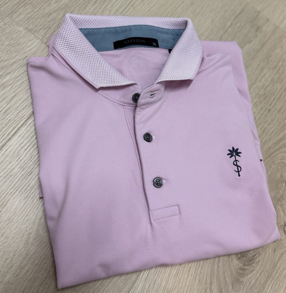 Greyson Polo Shirt Men’s XL Pink Performance Stretch Wolf Cotton